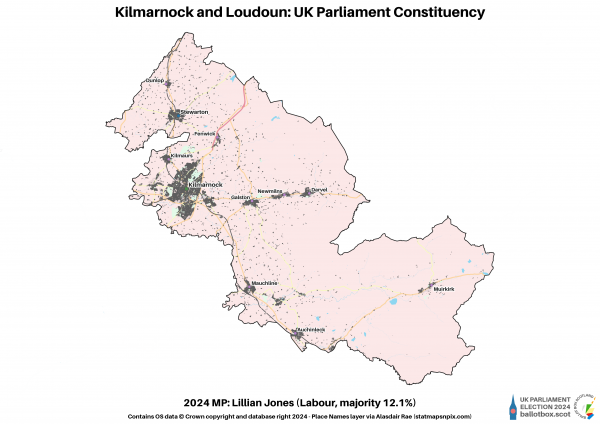 Kilmarnock and Loudoun Constituency Map 2024
