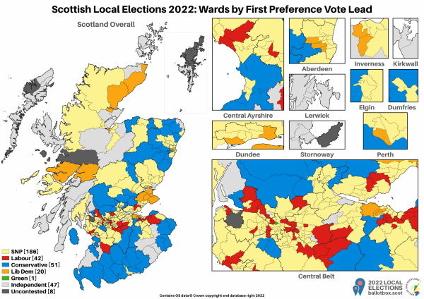 LE22 Wards by First Preference Lead