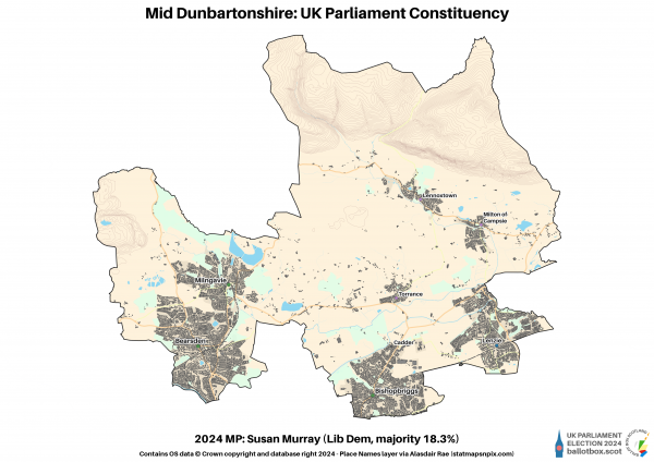 Mid Dunbartonshire Constituency Map 2024