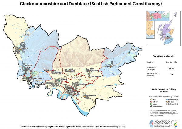 Mid and Fife - Clackmannanshire and Dunblane New Constituency Map 2021