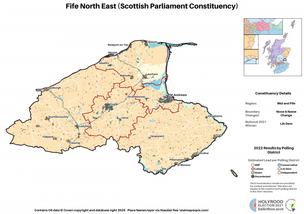 Mid and Fife - Fife North East New Constituency Map 2021