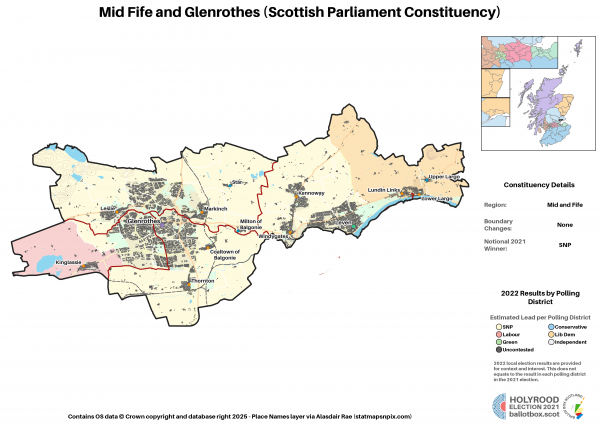 Mid and Fife - Mid Fife and Glenrothes New Constituency Map 2021