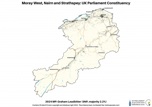 Moray West, Nairn and Strathspey Constituency Map 2024