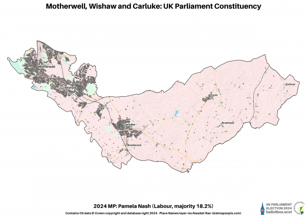 Motherwell, Wishaw and Carluke Constituency Map 2024