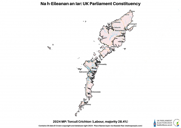 Na h-Eileanan an Iar Constituency Map 2024