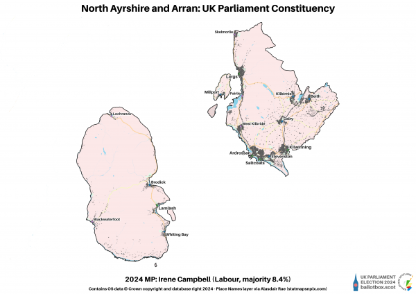 North Ayrshire and Arran Constituency Map 2024