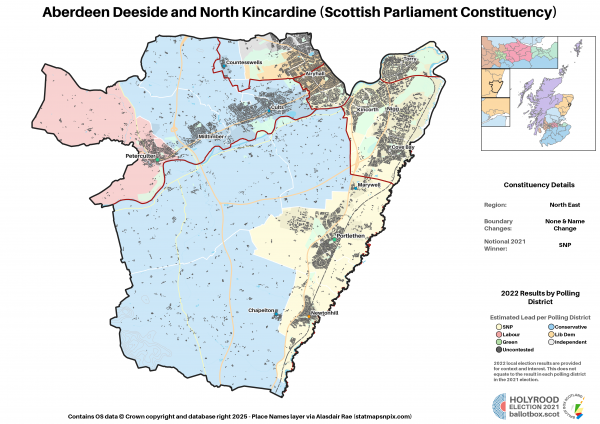 North East - Aberdeen Deeside and North Kincardine New Constituency Map 2021