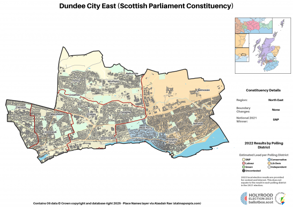 North East - Dundee City East New Constituency Map 2021