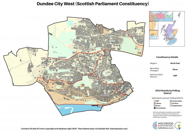 North East - Dundee City West New Constituency Map 2021
