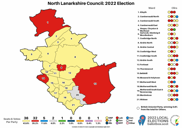 North Lanarkshire Map 2022
