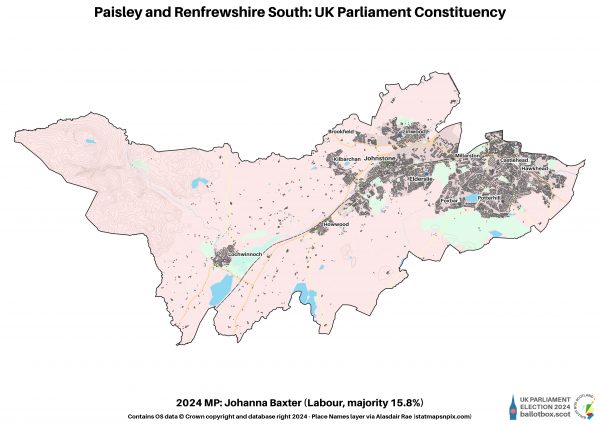 Paisley and Renfrewshire South Constituency Map 2024
