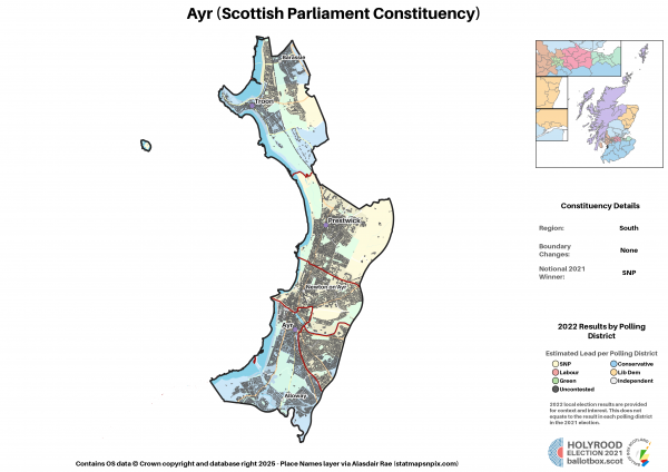 South - Ayr New Constituency Map 2021