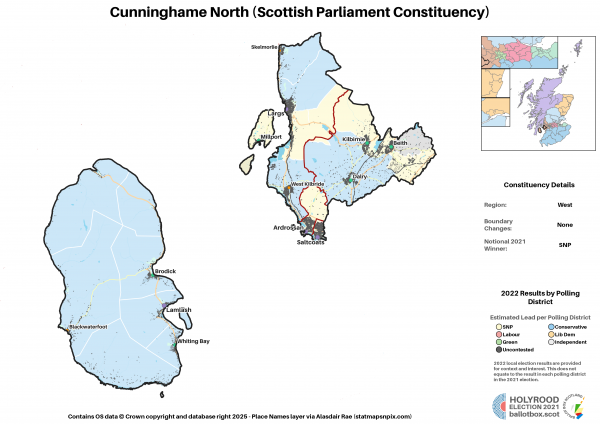 West - Cunninghame North New Constituency Map 2021